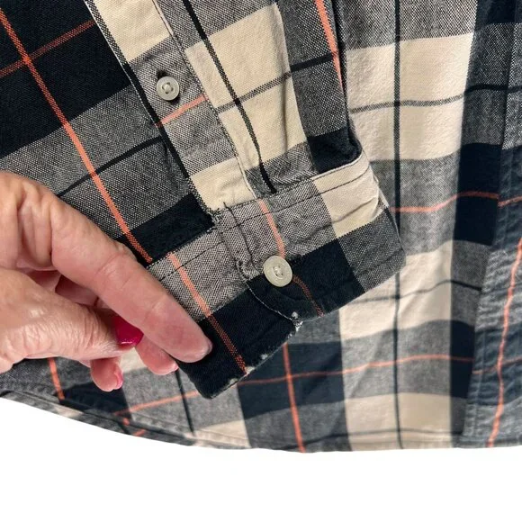 Ralph Lauren Polo Jeans Co XL Plaid Button-Up Shirt XL Long Sleeve Black Orange - Picture 7 of 12